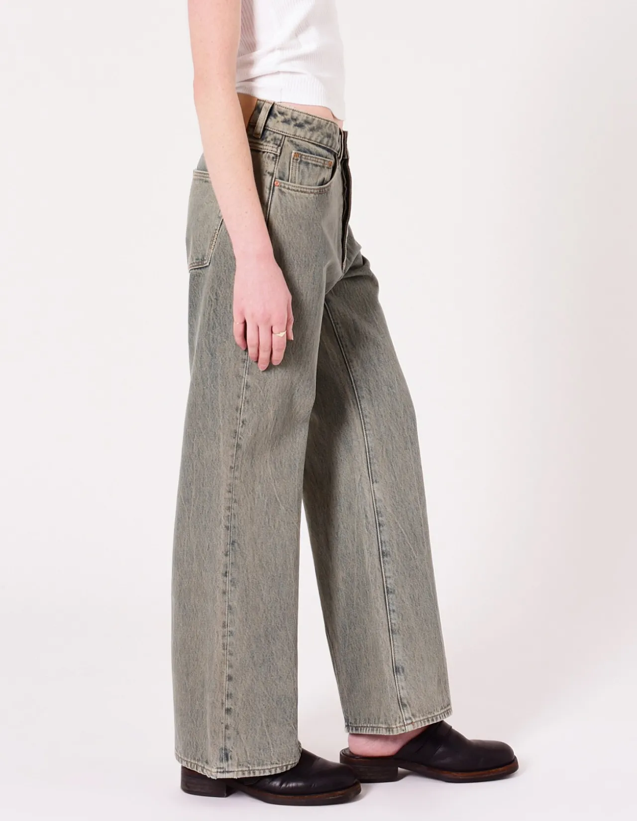Chloe Baggy Mid Rise Wide Leg Jeans