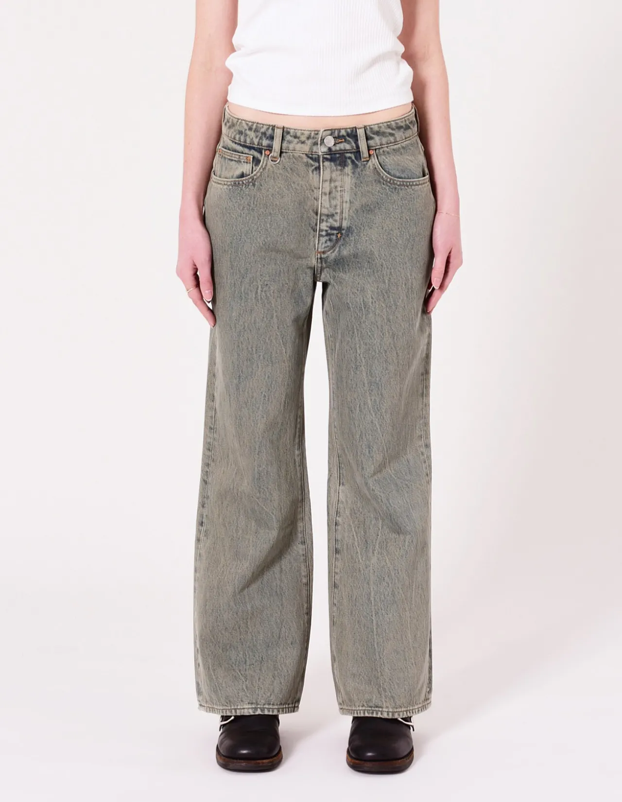 Chloe Baggy Mid Rise Wide Leg Jeans
