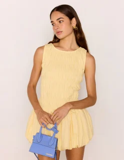 CIEL SHIRRED BUBBLE MINI DRESS