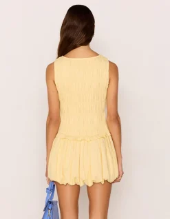 CIEL SHIRRED BUBBLE MINI DRESS