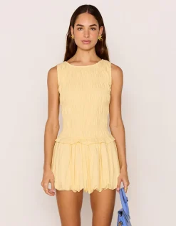 CIEL SHIRRED BUBBLE MINI DRESS