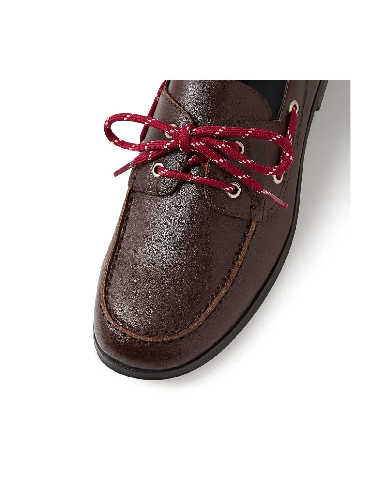 Cimare Contrast Lace Leather Boat Loafers