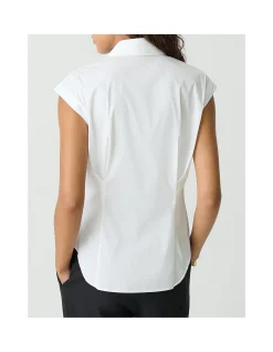 Cinched Cap Sleeve Shirt in Good Cotton