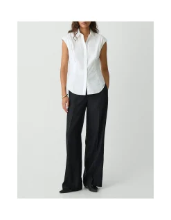 Cinched Cap Sleeve Shirt in Good Cotton