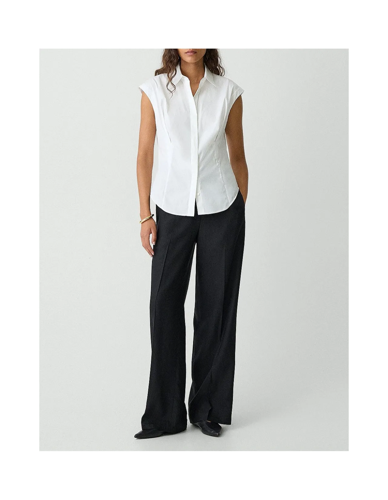 Cinched Cap Sleeve Shirt in Good Cotton