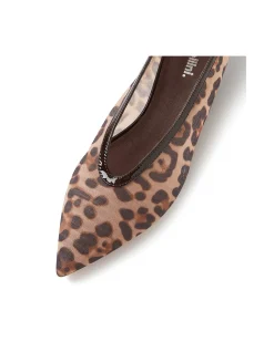 Cippesh Leopard Mesh Pointed Toe Pumps