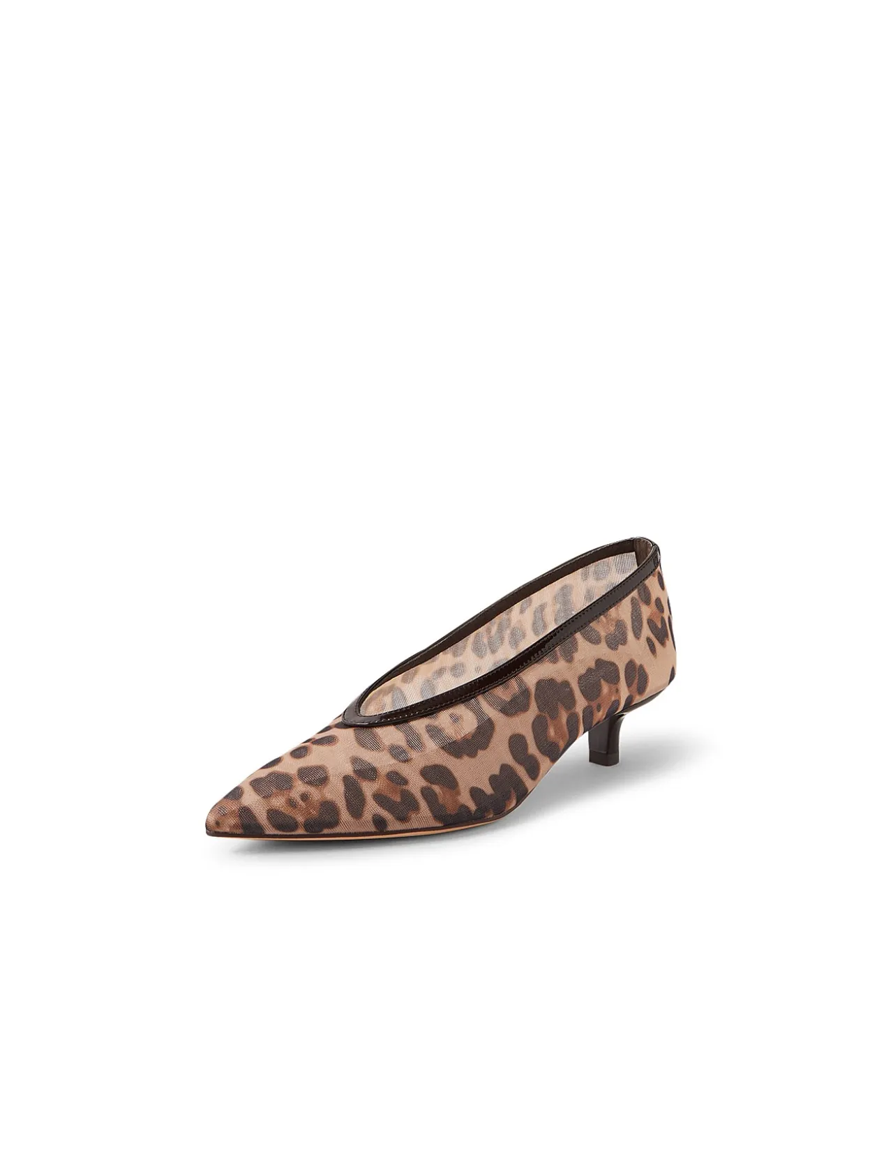 Cippesh Leopard Mesh Pointed Toe Pumps