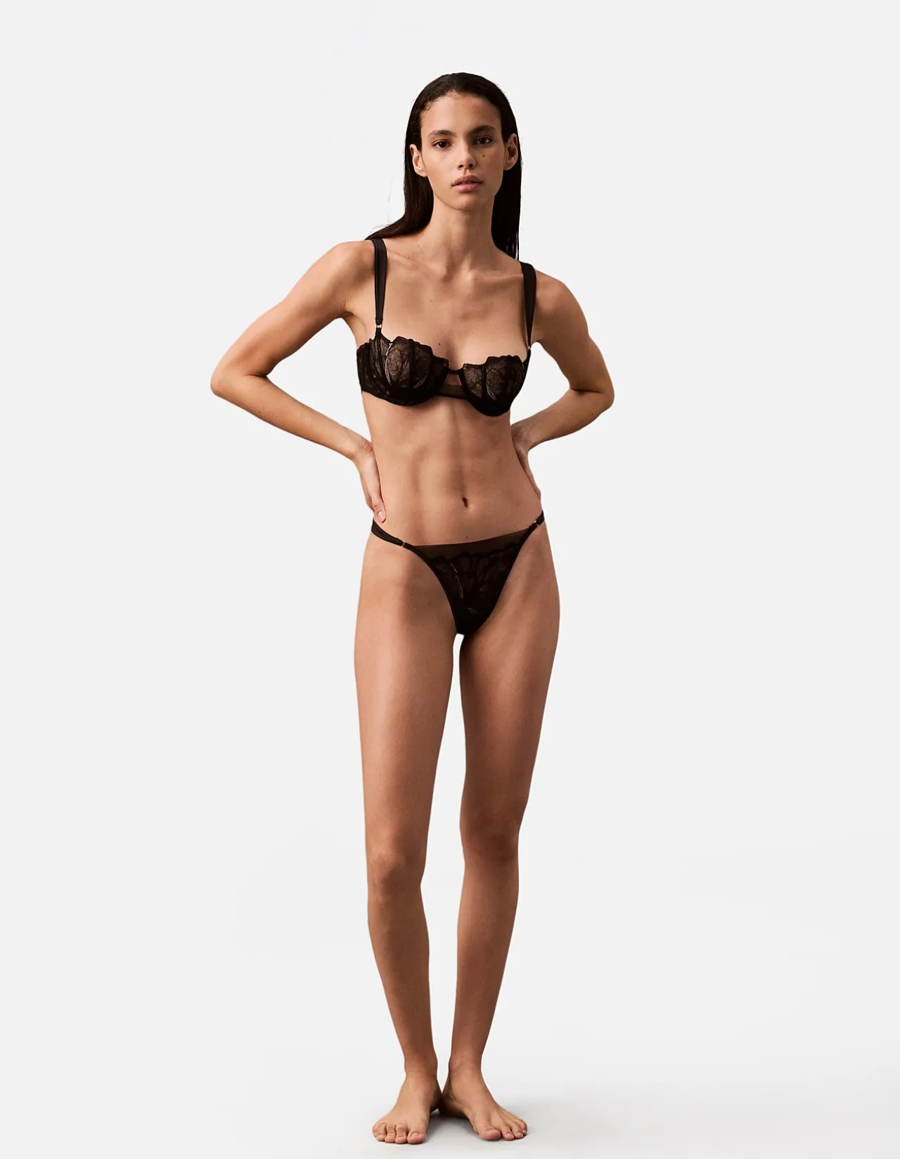 CK BLACK BRIDAL STRING THONG