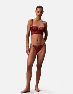 CK BLACK FLORAL LACE BIKINI
