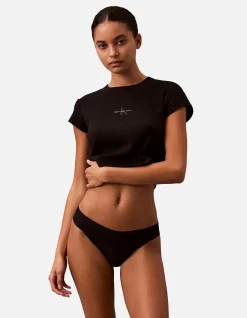 CK Logo Lace Trim Low Rise Bikini Briefs