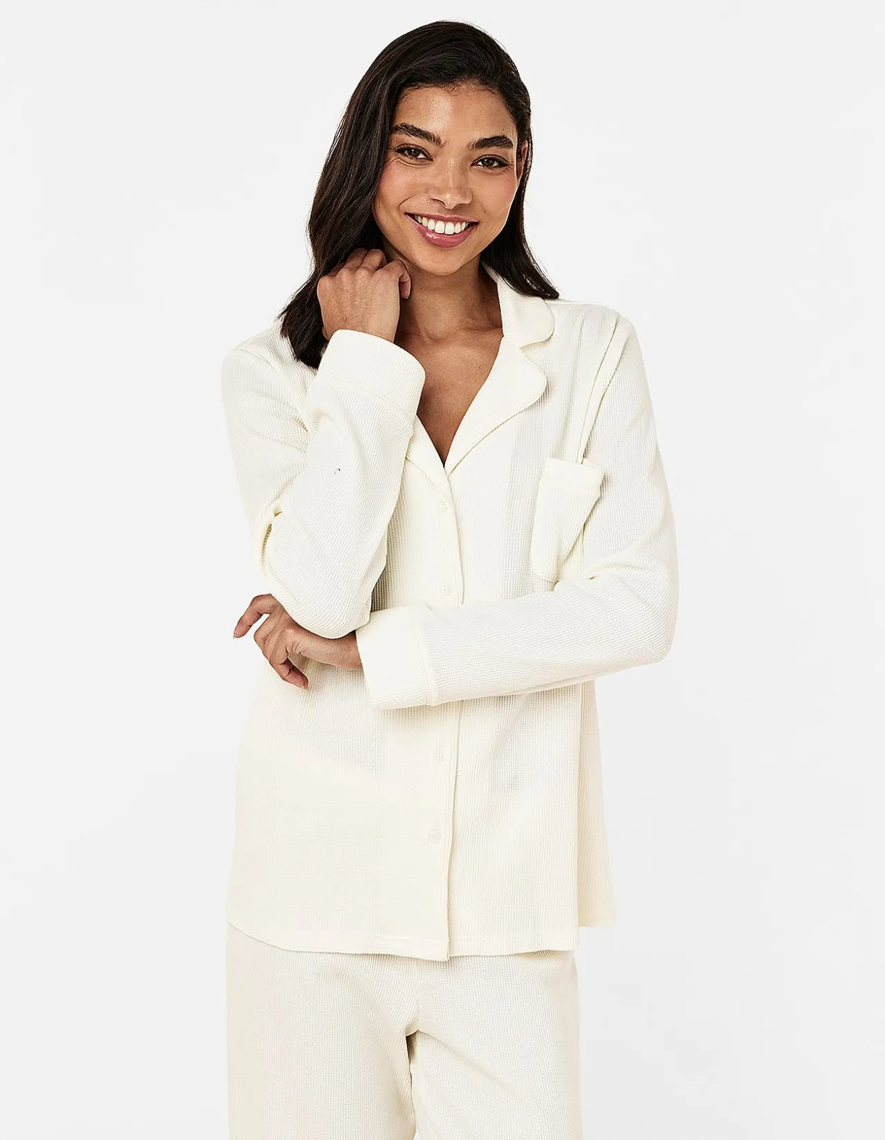 Claire Soft Cotton Waffle Full Length PJ Set