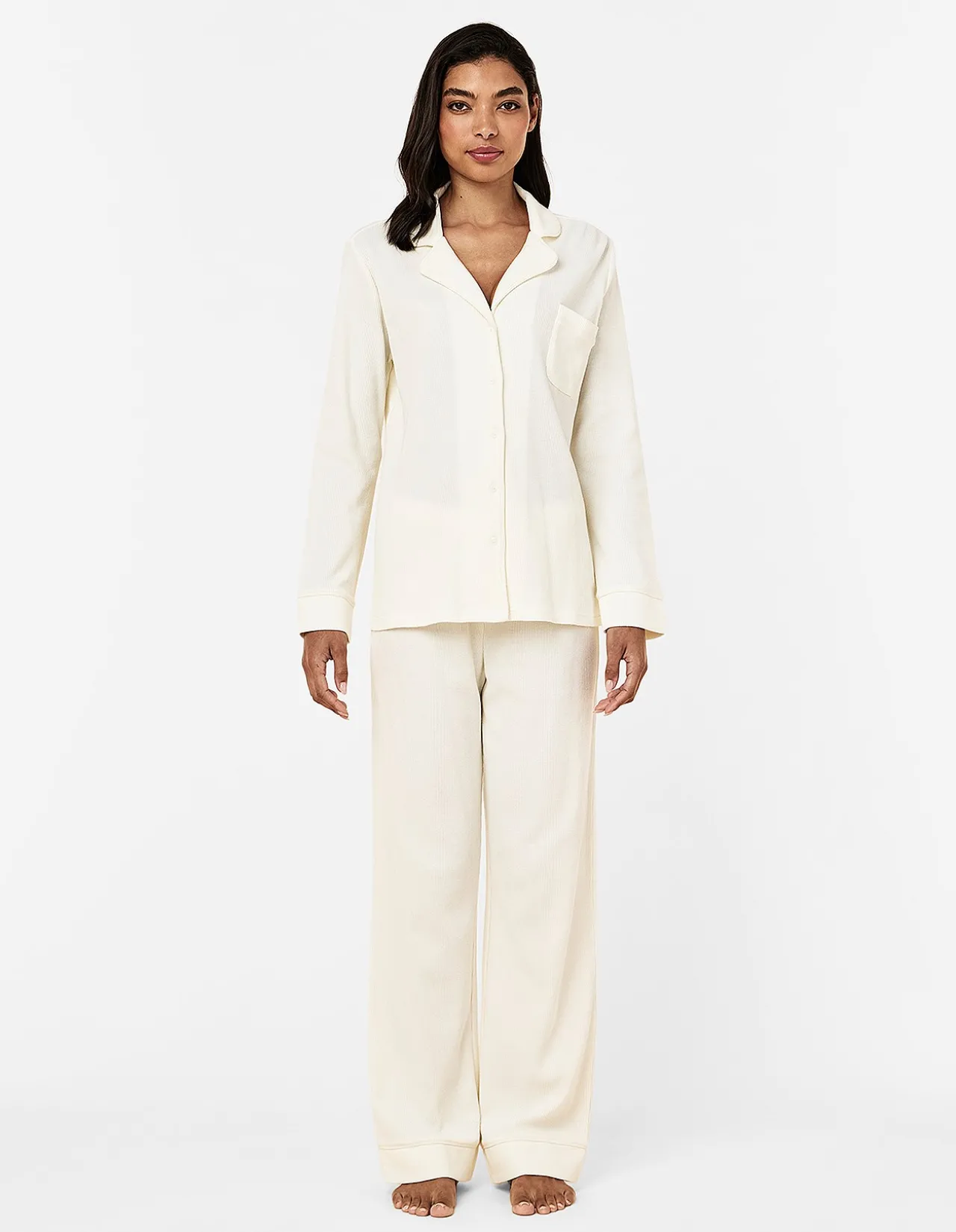 Claire Soft Cotton Waffle Full Length PJ Set
