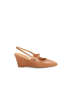 Clarabel Buckled Slingback Wedge Heels