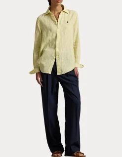 CLASSIC FIT STRIPED LINEN SHIRT