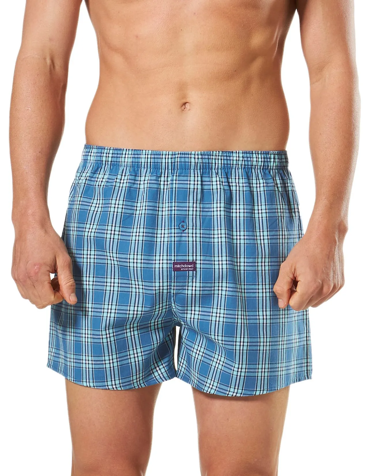 CLASSIC MIXED CHECKS YARN DYED COTTON BLEND BOXER