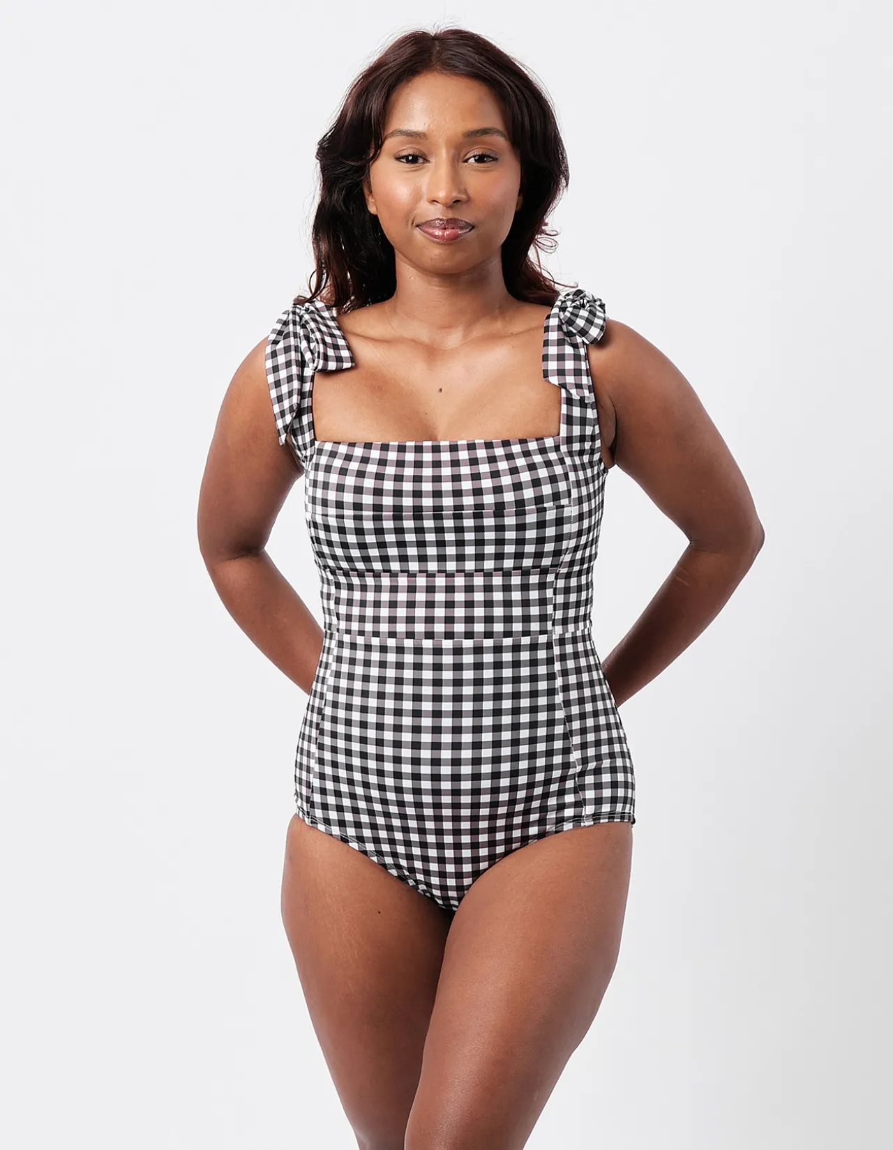 Classic Square Neck One Piece Swimsuit