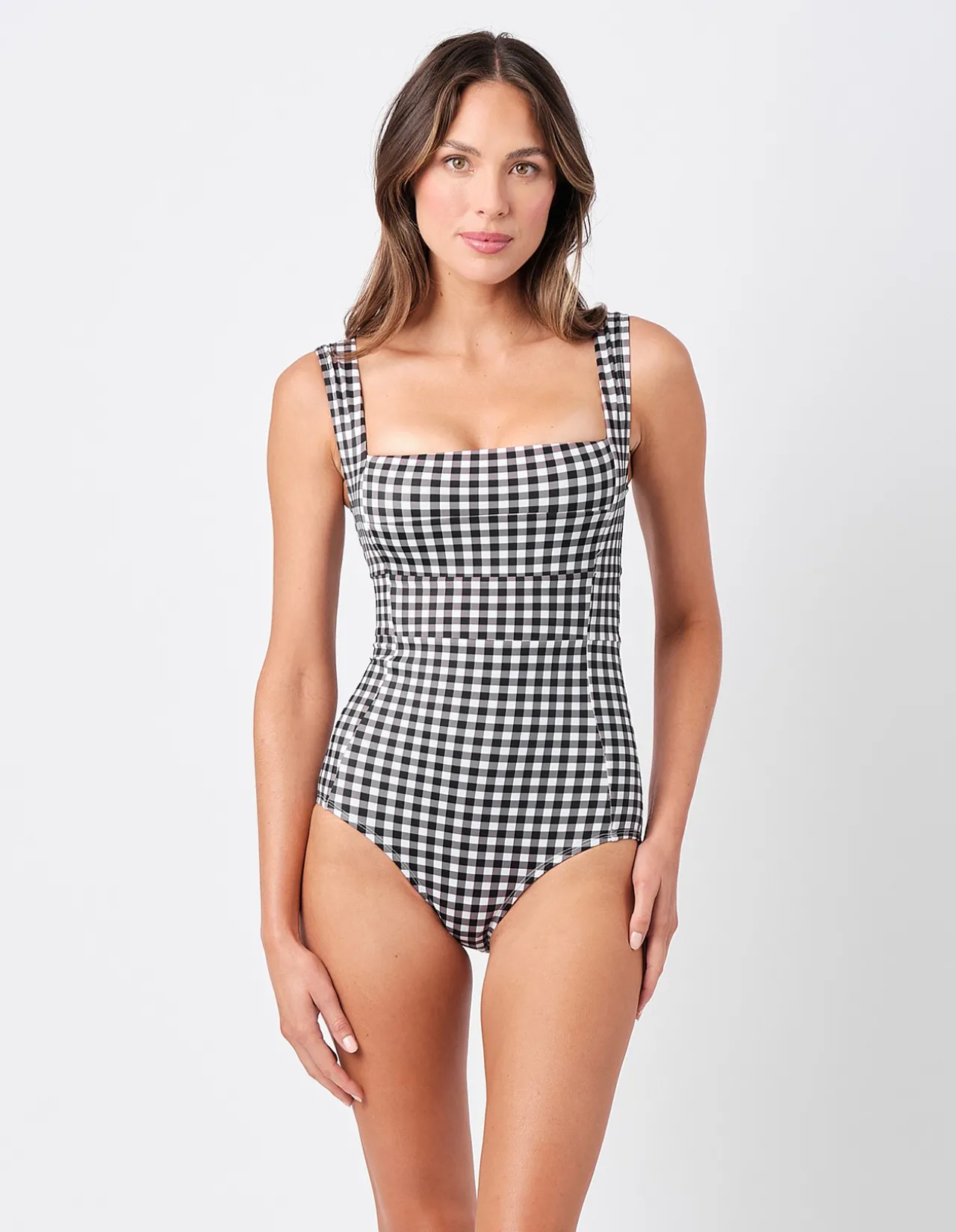 Classic Square Neck One Piece Swimsuit