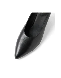 Claudette Pointed Toe Leather Wedge Mules