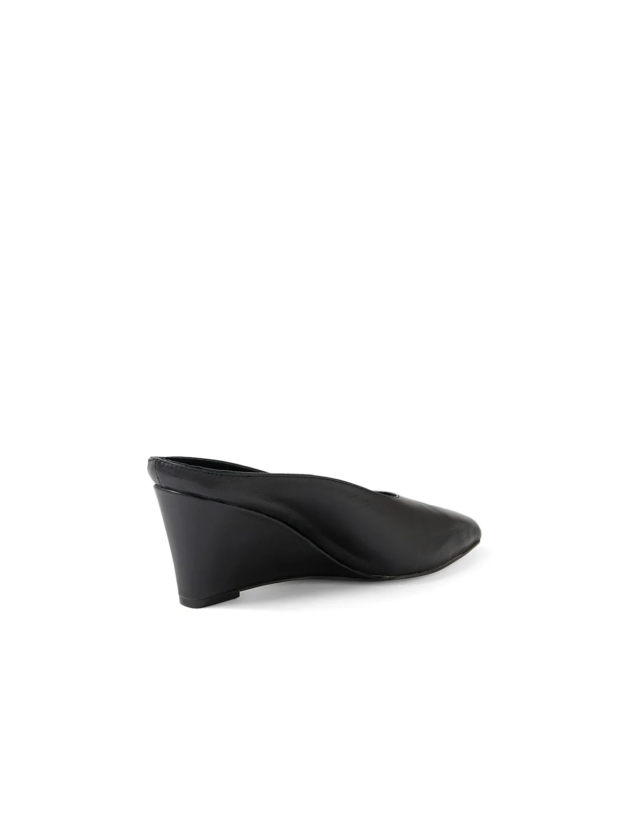 Claudette Pointed Toe Leather Wedge Mules