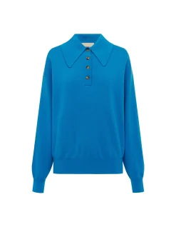CLAUDIA AZURE KNIT POLO
