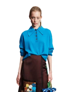 CLAUDIA AZURE KNIT POLO