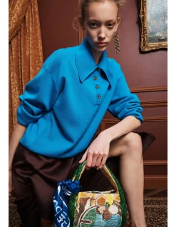 CLAUDIA AZURE KNIT POLO