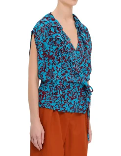 CLEMATIS SS SIDE TIE BLOUSE