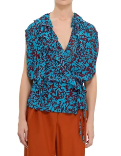 CLEMATIS SS SIDE TIE BLOUSE