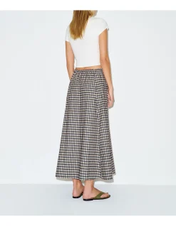 CLEO CHECKERED MIDI SKIRT