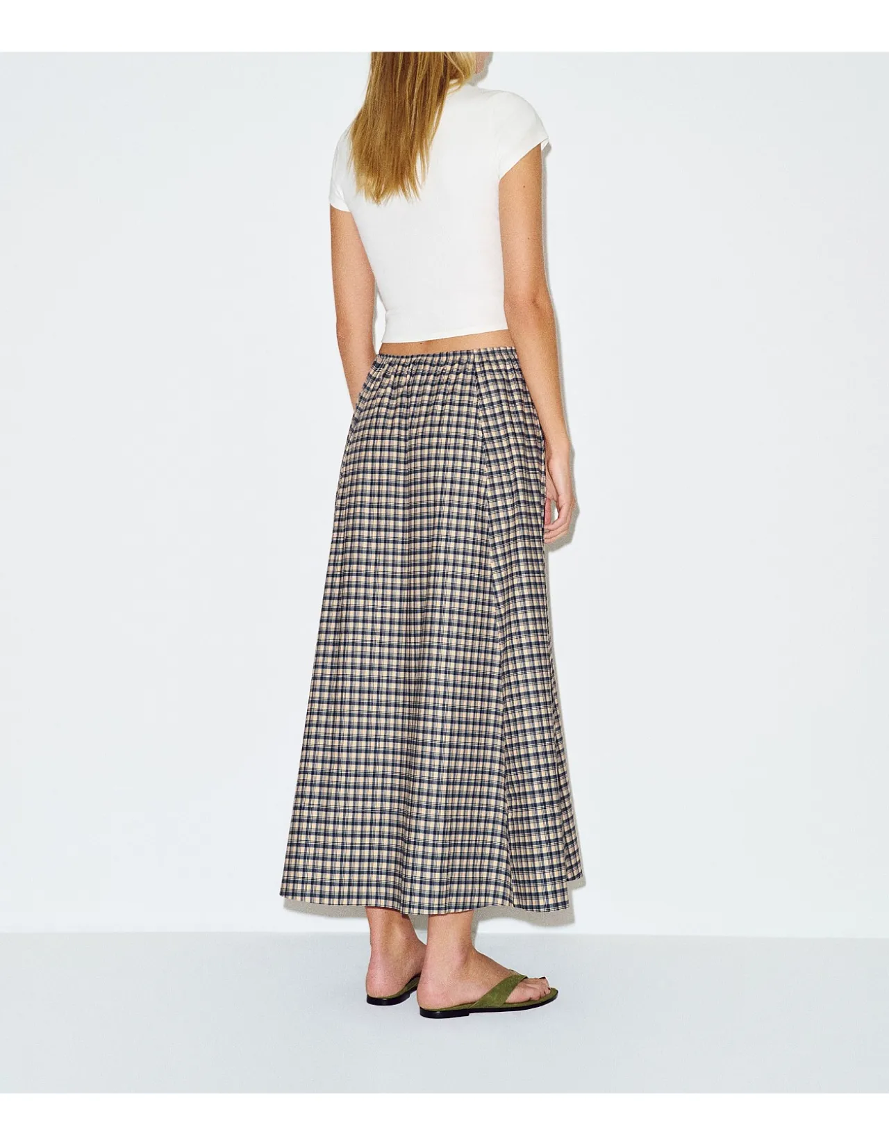 CLEO CHECKERED MIDI SKIRT