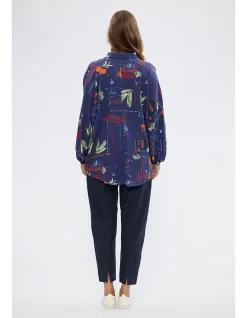 Cliffside Oversized Jungle Print Long Sleeve Shirt