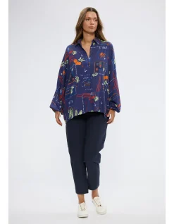 Cliffside Oversized Jungle Print Long Sleeve Shirt