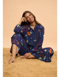 Cliffside Oversized Jungle Print Long Sleeve Shirt