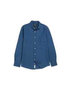 Clifton Long Sleeve Sports Fit Shirt - Mid Blue