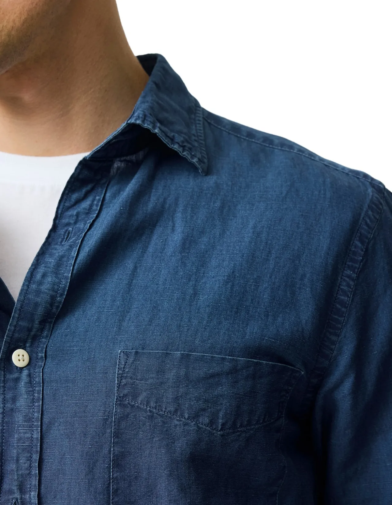 Clifton Long Sleeve Sports Fit Shirt - Mid Blue