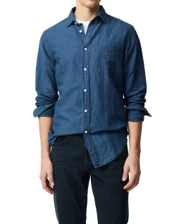 Clifton Long Sleeve Sports Fit Shirt - Mid Blue