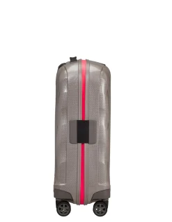 C-Lite Expandable Suitcase 55cm Pearl/Fuchsia