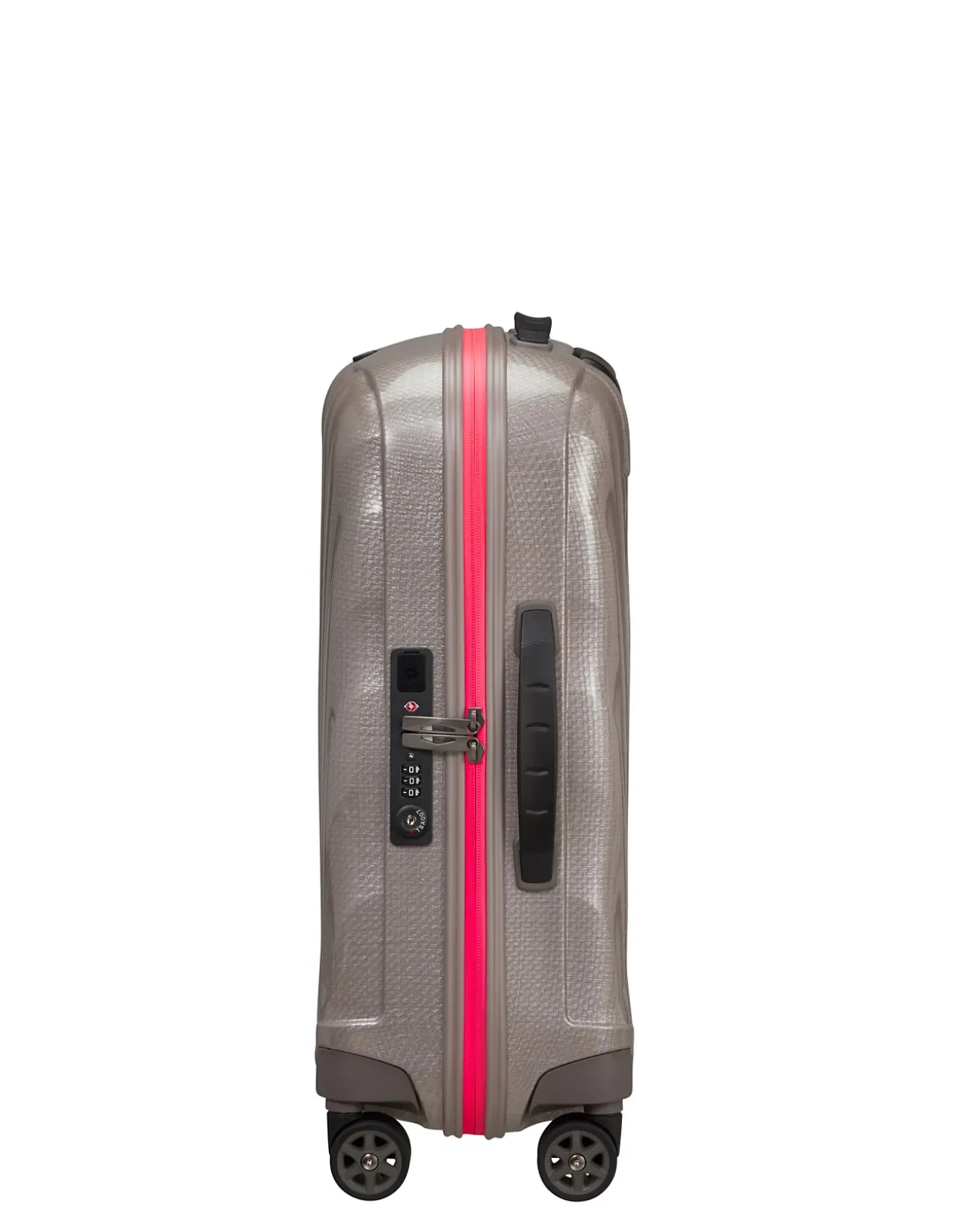 C-Lite Expandable Suitcase 55cm Pearl/Fuchsia
