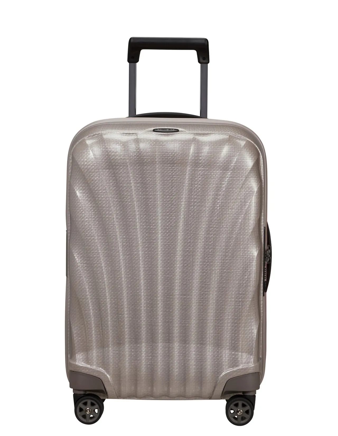 C-Lite Expandable Suitcase 55cm Pearl/Fuchsia