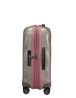 C-Lite Expandable Suitcase 55cm Pearl/Fuchsia