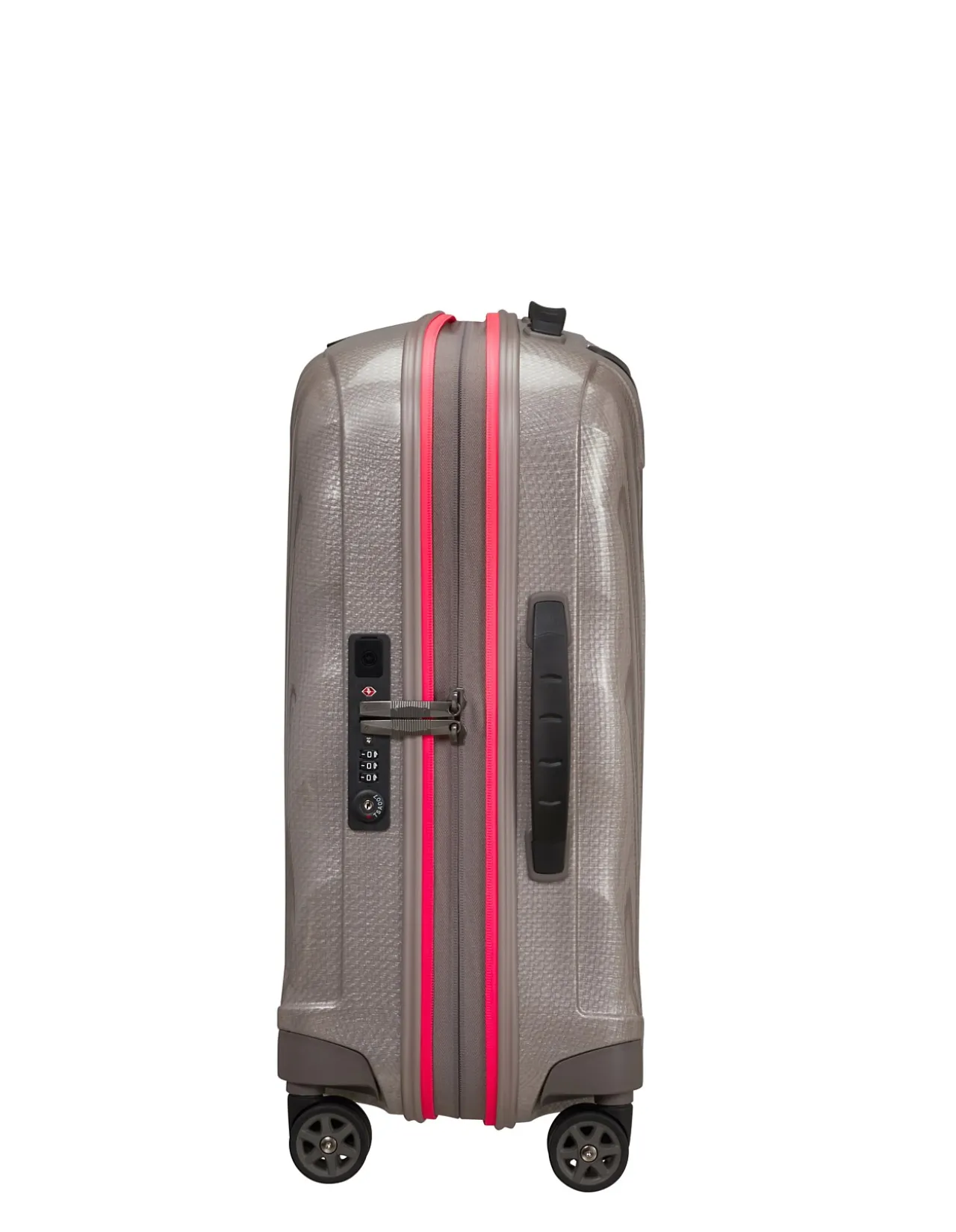 C-Lite Expandable Suitcase 55cm Pearl/Fuchsia