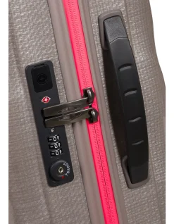 C-Lite Expandable Suitcase 55cm Pearl/Fuchsia
