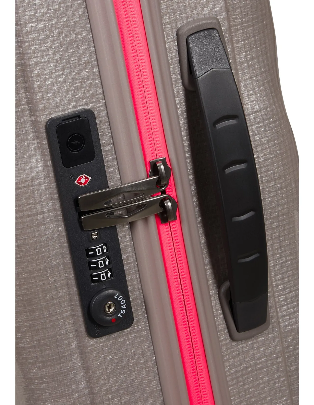 C-Lite Expandable Suitcase 55cm Pearl/Fuchsia