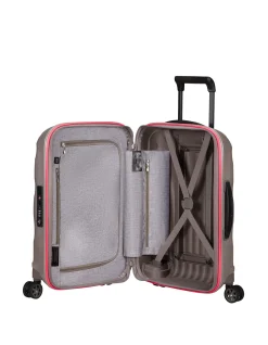 C-Lite Expandable Suitcase 55cm Pearl/Fuchsia