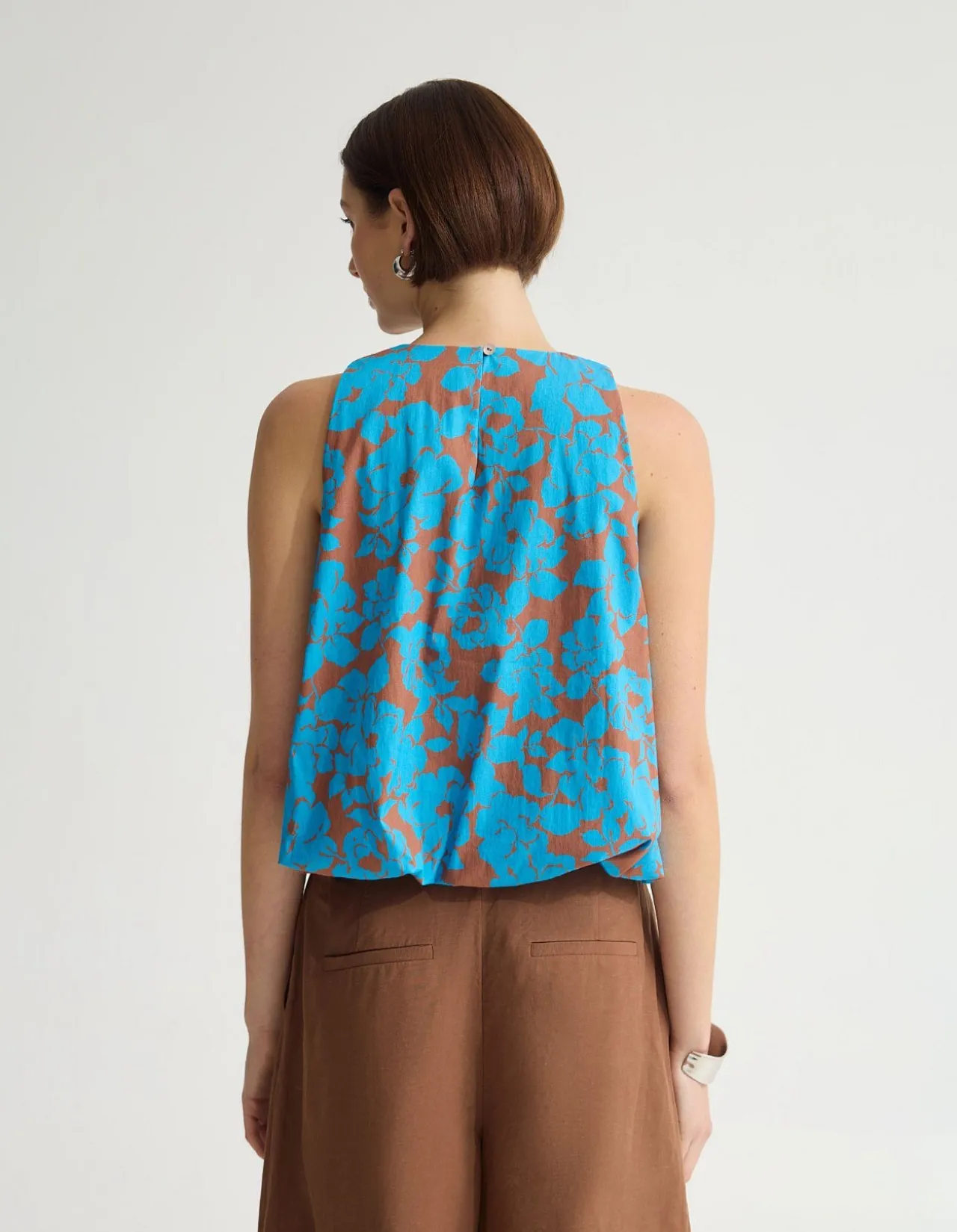 CLOVER PRINTED COTTON SHELL TOP