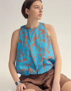 CLOVER PRINTED COTTON SHELL TOP