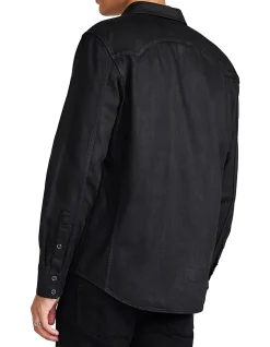 COATED DENIM WESTERN SHIRT