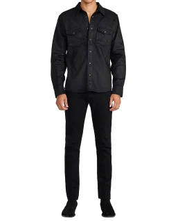 COATED DENIM WESTERN SHIRT