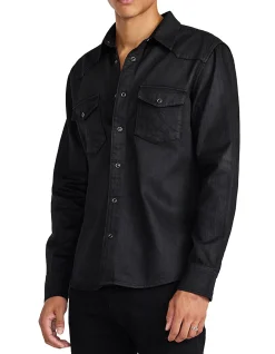 COATED DENIM WESTERN SHIRT