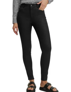 Coated Mid Rise Fitted Jean